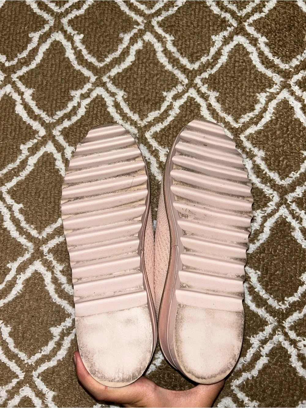 ANDREA FENZI Blush Pink Knit Lace-Up Platform Sneakers